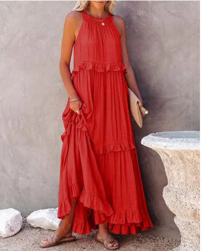 Women's Lotus Leaf Hem Dresses