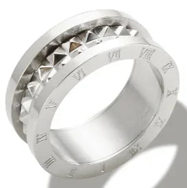 Bague en acier inoxydable pour femmes, incrustée de zircon, résistante à l'eau, bijoux romantiques à la mode