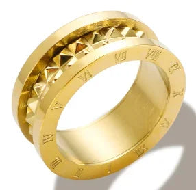 Bague en acier inoxydable pour femmes, incrustée de zircon, résistante à l'eau, bijoux romantiques à la mode
