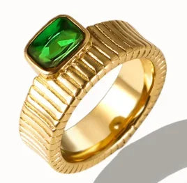 Bague en acier inoxydable pour femmes, incrustée de zircon, résistante à l'eau, bijoux romantiques à la mode