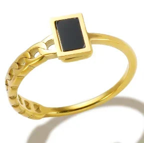 Bague en acier inoxydable pour femmes, incrustée de zircon, résistante à l'eau, bijoux romantiques à la mode