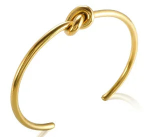 Bracelet jonc simple en acier inoxydable avec 3 cristaux