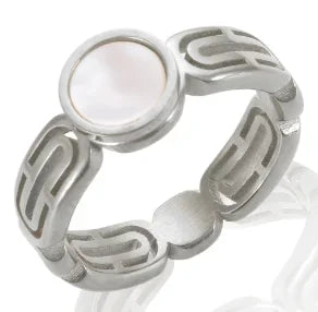 Bague en acier inoxydable pour femmes, incrustée de zircon, résistante à l'eau, bijoux romantiques à la mode