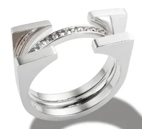 Bague en acier inoxydable pour femmes, incrustée de zircon, résistante à l'eau, bijoux romantiques à la mode