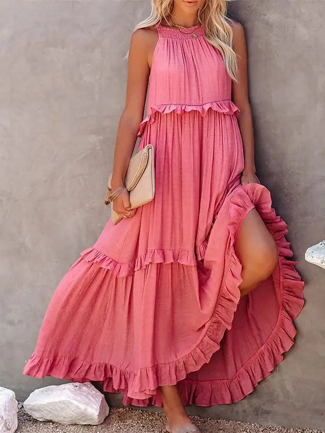 Women's Lotus Leaf Hem Dresses