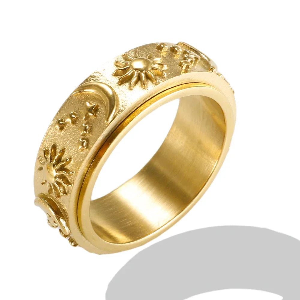 Bague en acier inoxydable étanche avec perles rondes et zircon cristal transparent, bijou fin et simple