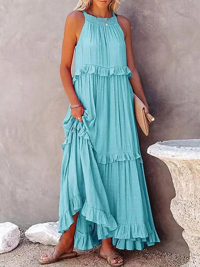 Women's Lotus Leaf Hem Dresses