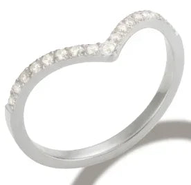 Bague en acier inoxydable étanche avec perles rondes et zircon cristal transparent, bijou fin et simple