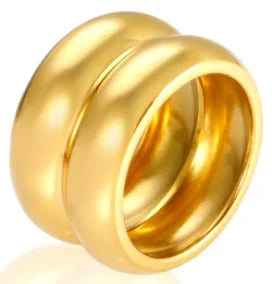 Bague en acier inoxydable étanche avec perles rondes et zircon cristal transparent, bijou fin et simple