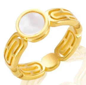 Bague en acier inoxydable pour femmes, incrustée de zircon, résistante à l'eau, bijoux romantiques à la mode