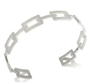 Bracelet jonc simple en acier inoxydable avec 3 cristaux