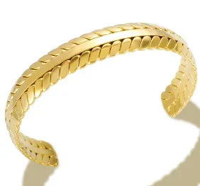 Bracelet jonc simple en acier inoxydable avec 3 cristaux
