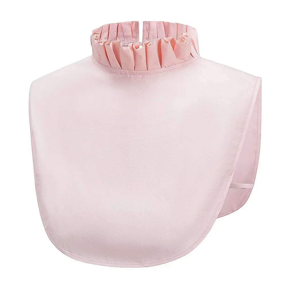 New Detachable White Front Tie Collar for Women, Vintage Lace Style, Fake Blouse Collar for Girls and Ladies, Trendy 2025