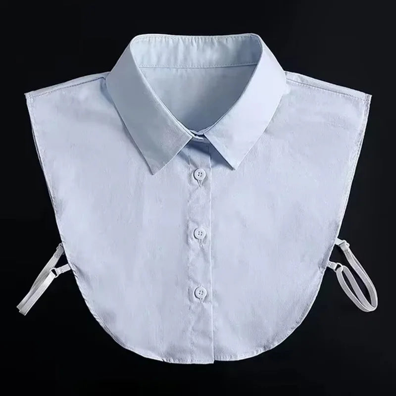 New Detachable White Front Tie Collar for Women, Vintage Lace Style, Fake Blouse Collar for Girls and Ladies, Trendy 2025