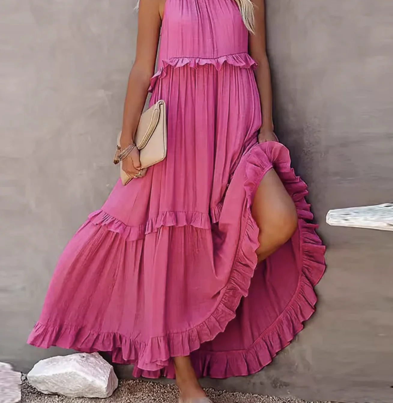 Women's Lotus Leaf Hem Dresses