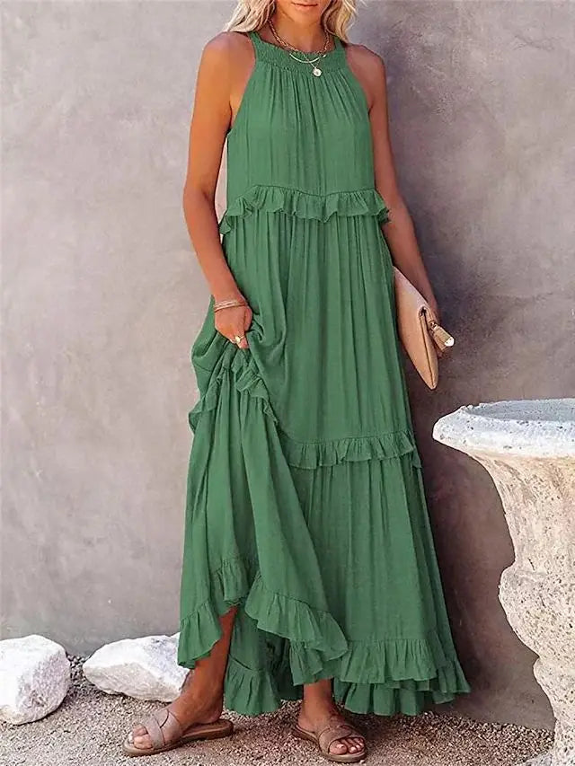 Women's Lotus Leaf Hem Dresses