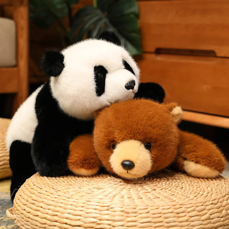 Kuscheliges Plüschtier Panda, weiches Tier, Waschbär, Fuchs, Bär, Bodenkissen, Geburtstagsgeschenke, weiches Kissen, Mädchenspielzeug, Geschenk, Raumdekoration