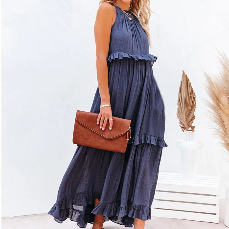 Women's Lotus Leaf Hem Dresses