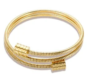Bracelet jonc simple en acier inoxydable avec 3 cristaux