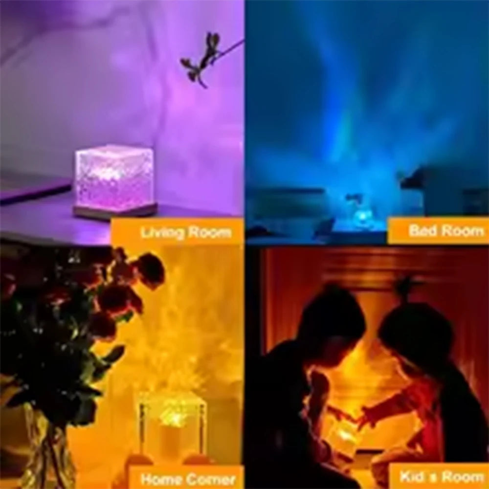 Aurora RGB 16-color Projector – Rechargeable Decorative Bedroom Night Light