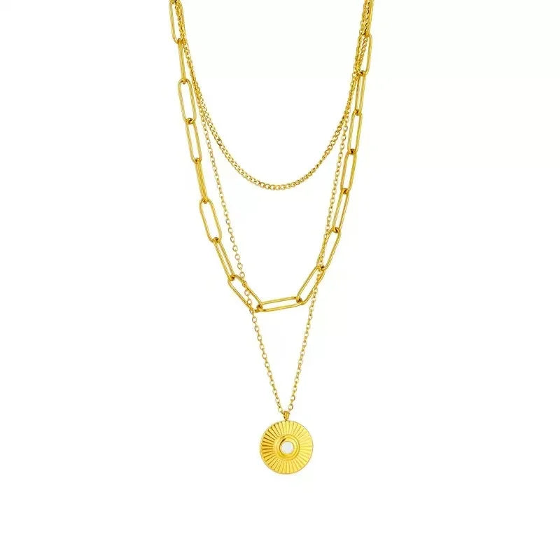 Collier avec pendentif en forme de cœur en acier inoxydable, bijoux imperméables en métal pour femmes