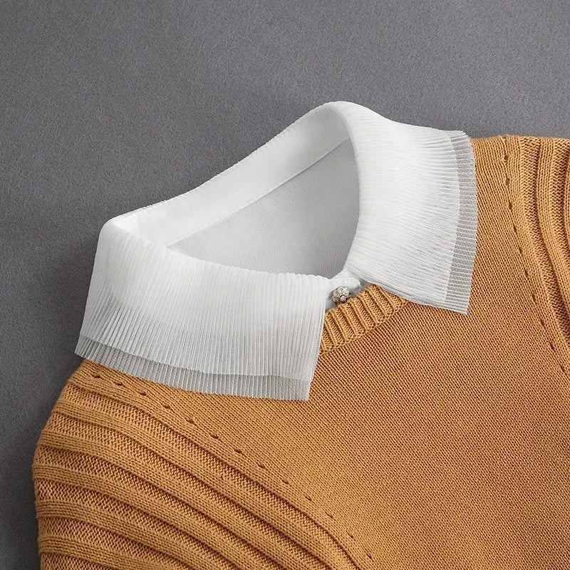 Nouveau Col Amovible Blanc à Nouer sur le Devant pour Femme, Style Vintage en Dentelle, Faux Col de Blouse pour Filles et Dames, Tendance 2025
