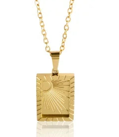 Collier avec pendentif carré délicat en acier inoxydable pour femme