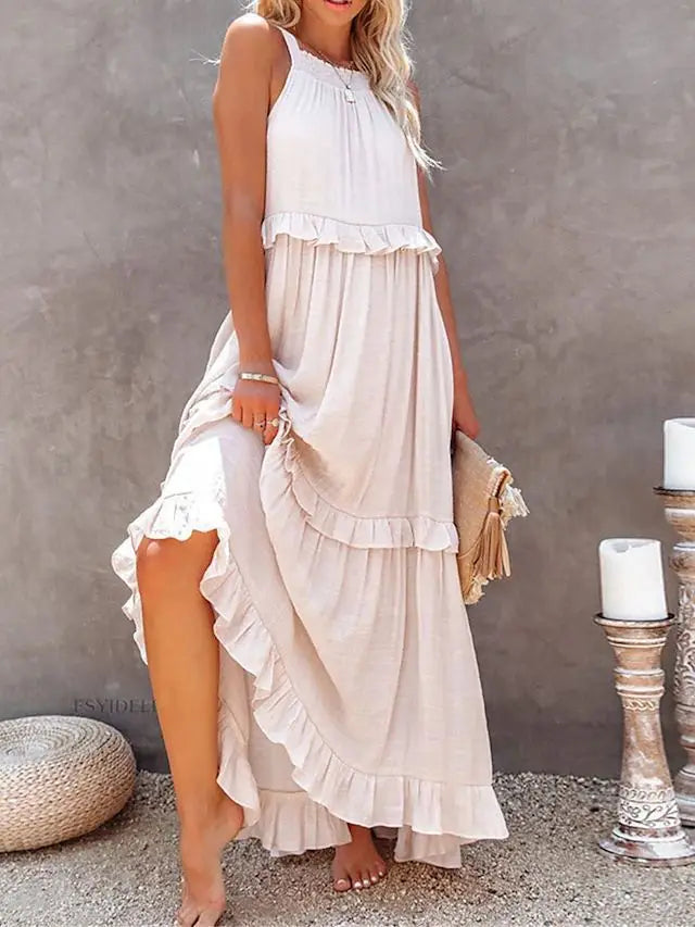 Women's Lotus Leaf Hem Dresses