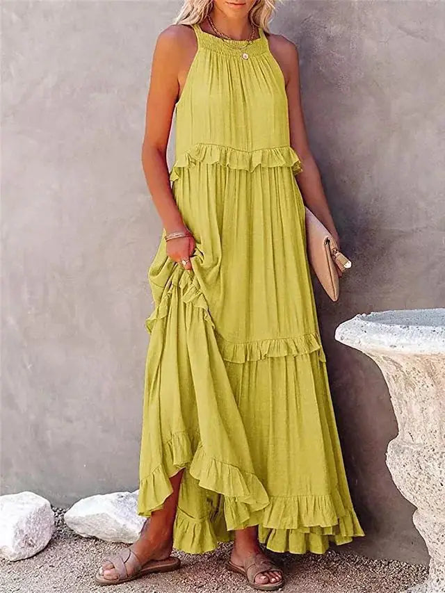Women's Lotus Leaf Hem Dresses