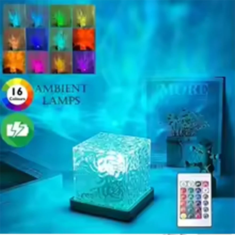 Aurora RGB 16-color Projector – Rechargeable Decorative Bedroom Night Light