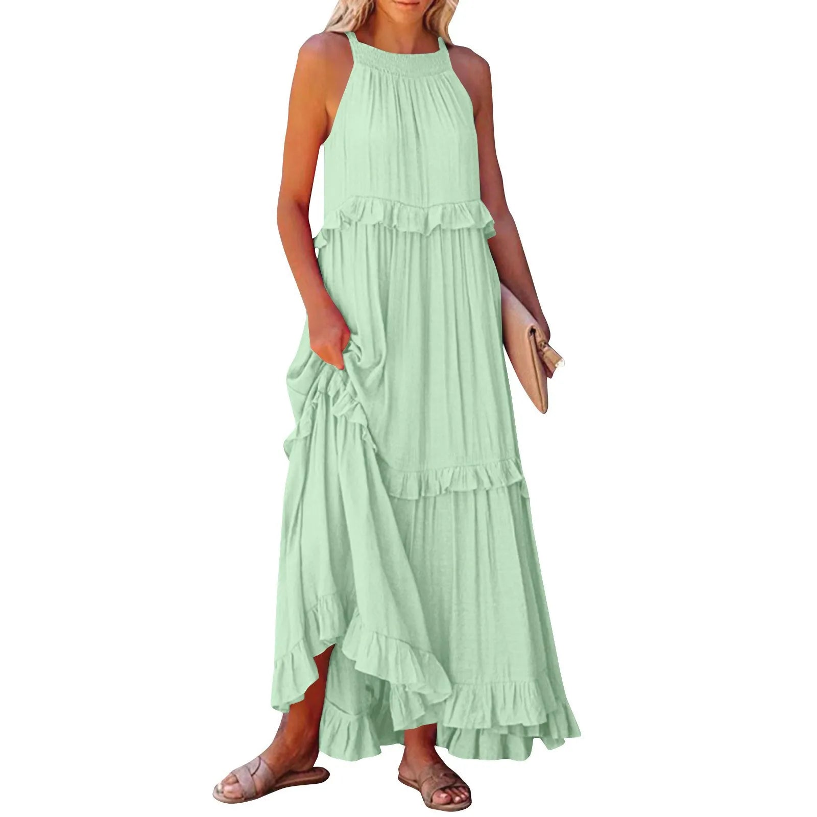 Women's Lotus Leaf Hem Dresses