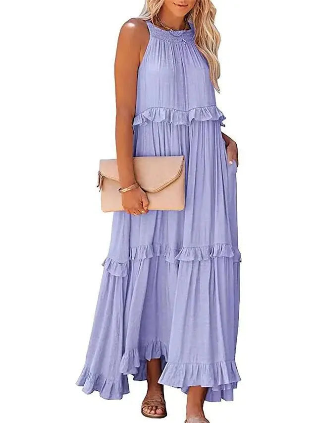 Women's Lotus Leaf Hem Dresses