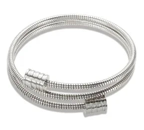 Bracelet jonc simple en acier inoxydable avec 3 cristaux