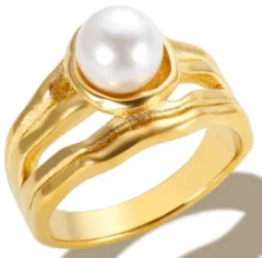 Bague en acier inoxydable pour femmes, incrustée de zircon, résistante à l'eau, bijoux romantiques à la mode