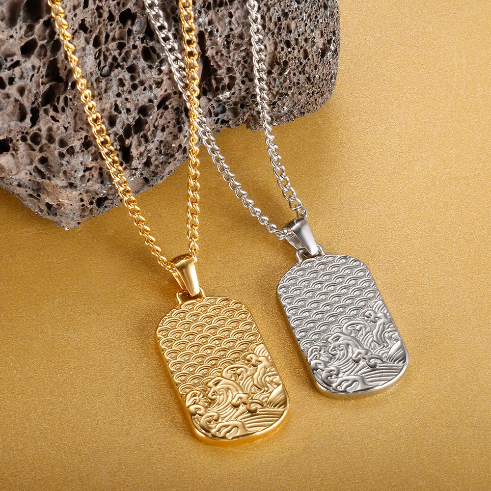 Collier avec pendentif carré délicat en acier inoxydable pour femme