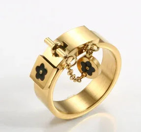 Bague en acier inoxydable étanche avec perles rondes et zircon cristal transparent, bijou fin et simple