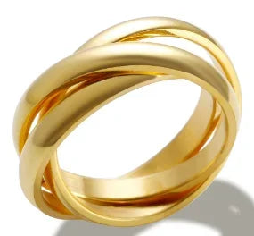 Bague en acier inoxydable étanche avec perles rondes et zircon cristal transparent, bijou fin et simple