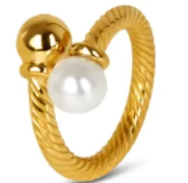 Bague en acier inoxydable pour femmes, incrustée de zircon, résistante à l'eau, bijoux romantiques à la mode